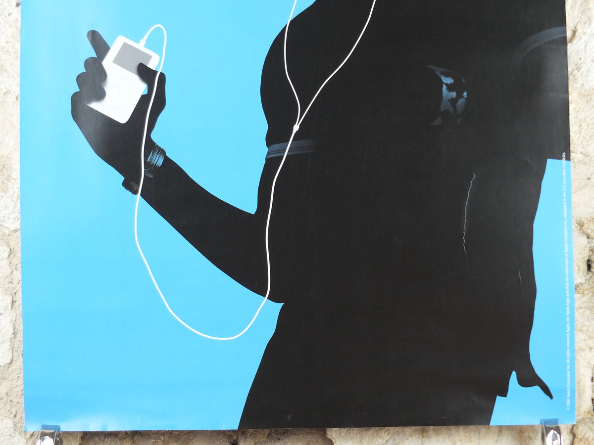 2004 Apple iPod Poster, original Dancing man in hat by Susan Alinsangan and Casey Leveque, music computer technology, retro wall art decor