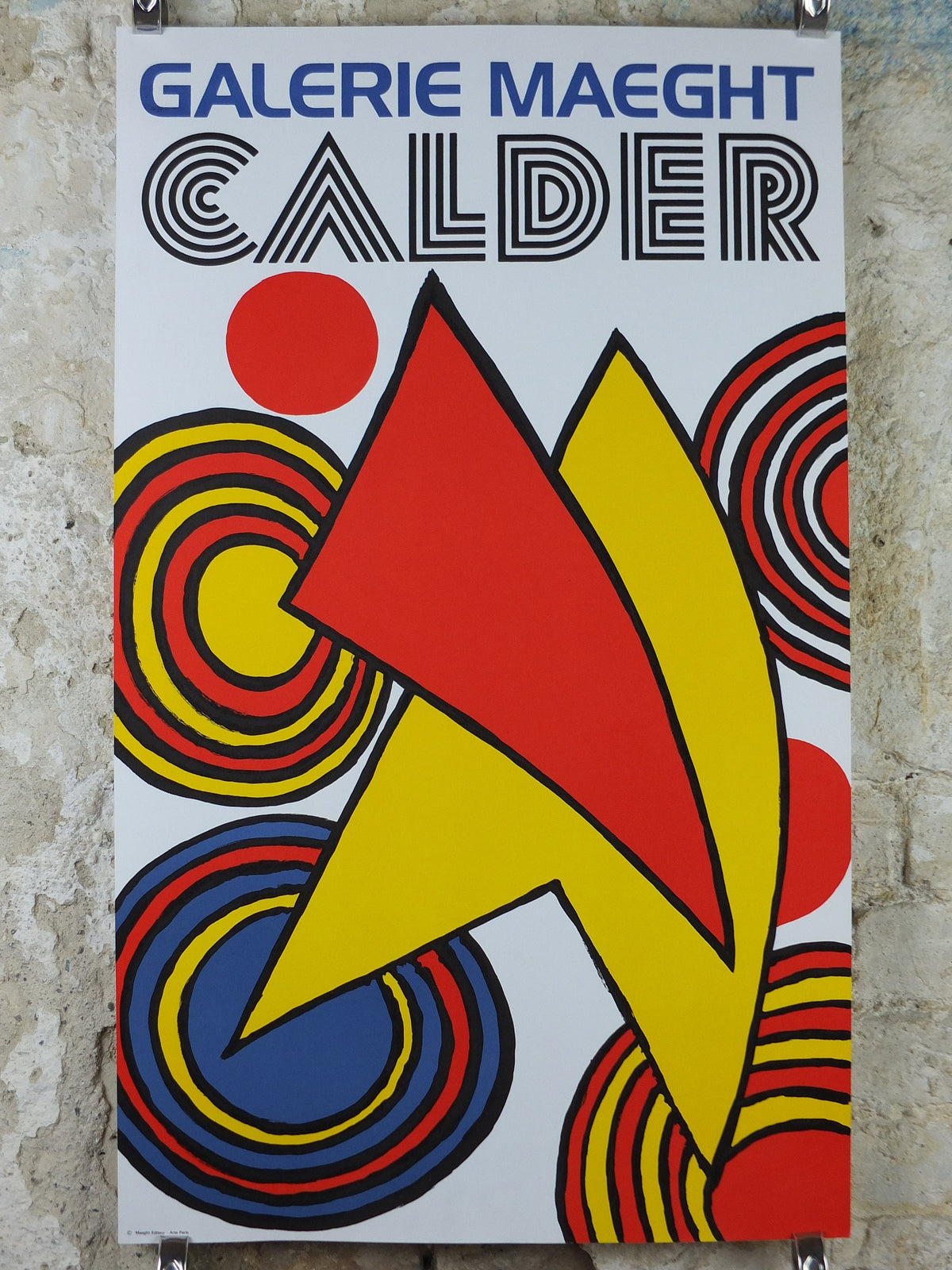 1972 Alexander Calder Poster, The Triangles and Spirals, Galerie Maeght Paris, Innovative Mobiles artist, gallery exhibition, wall art decor