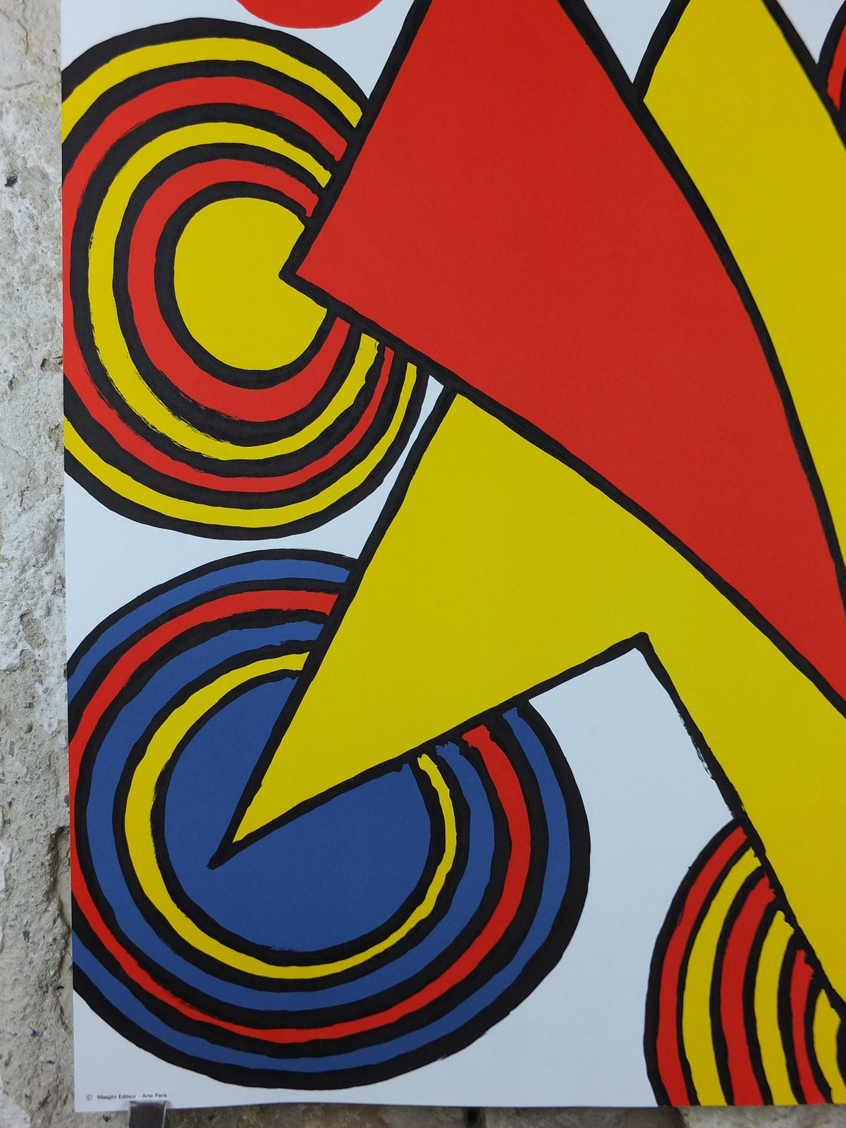 1973 Alexander Calder Poster, The Triangles and Spirals, Galerie Maeght Paris, Innovative Mobiles artist, gallery exhibition, wall art decor