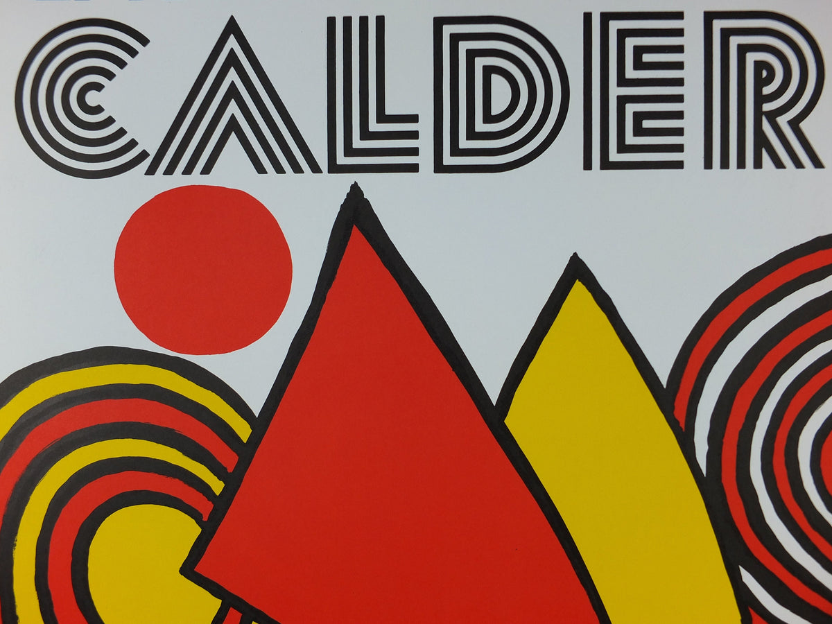 1973 Alexander Calder Poster, The Triangles and Spirals, Galerie Maeght Paris, Innovative Mobiles artist, gallery exhibition, wall art decor
