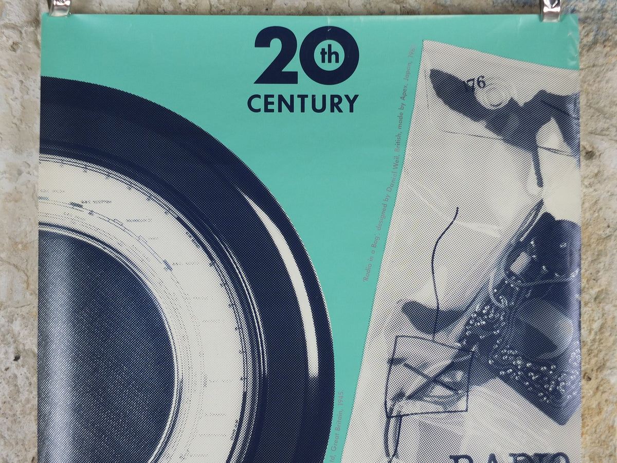 1990s V&A Museum Poster, Radio in the 20C, Radio in a Bag (1983) and Elko 22 (1945), Victoria and Albert, gallery exhibition wall art decor