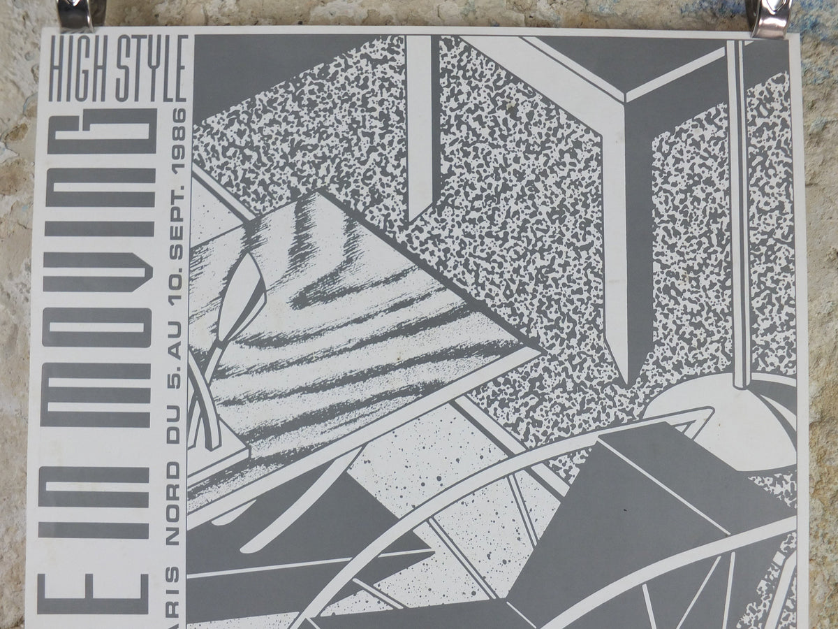 1986 Danish Chair Design Poster, Q Production, Copenhagen, Danish furniture design, artist gallery exhibition, wall art decor