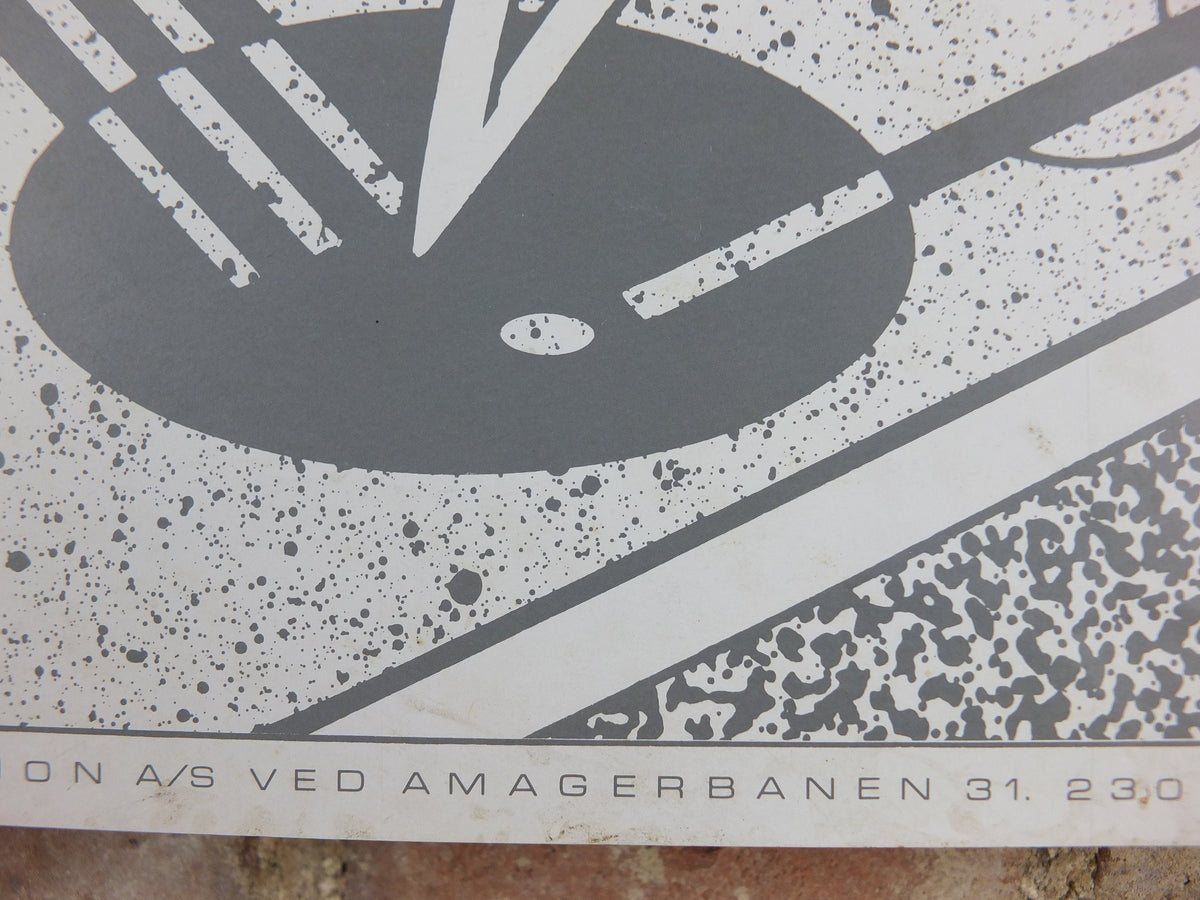 1986 Danish Chair Design Poster, Q Production, Copenhagen, Danish furniture design, artist gallery exhibition, wall art decor