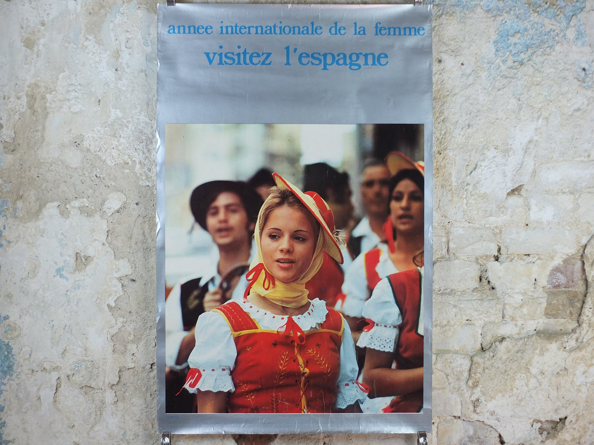 1975 International Womens Year Poster, Tenerife Spain, annee internationale de la femme, United Nations, feminist wall art decor