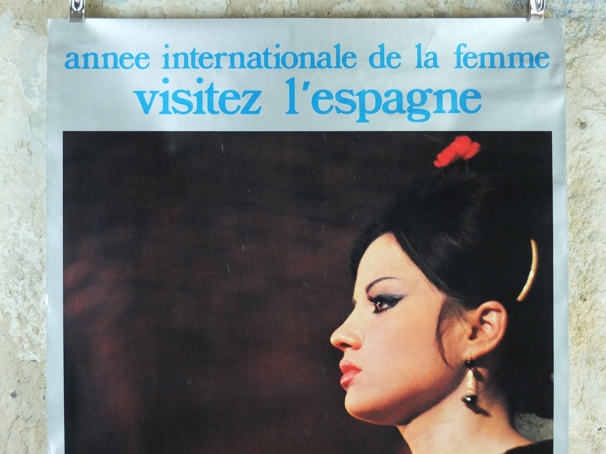 1975 International Womens Year Poster, Flamenco Andalucia Spain, annee internationale de la femme, United Nations, feminist wall art decor