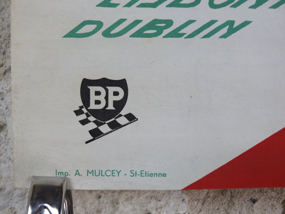 1965 1st International Cathedral Rally Poster, Bourges, BP oil, French vintage car enthusiasts, wall art decor