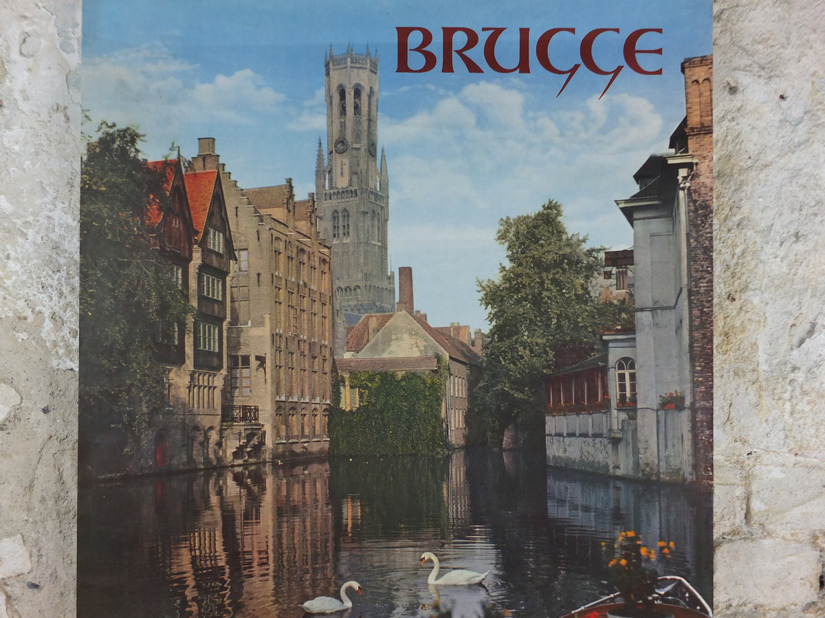 1960s Belgium Travel Poster, Bruges, Brugge, Venice of the North, canals, Belgique travel tourism holiday vacation wall art