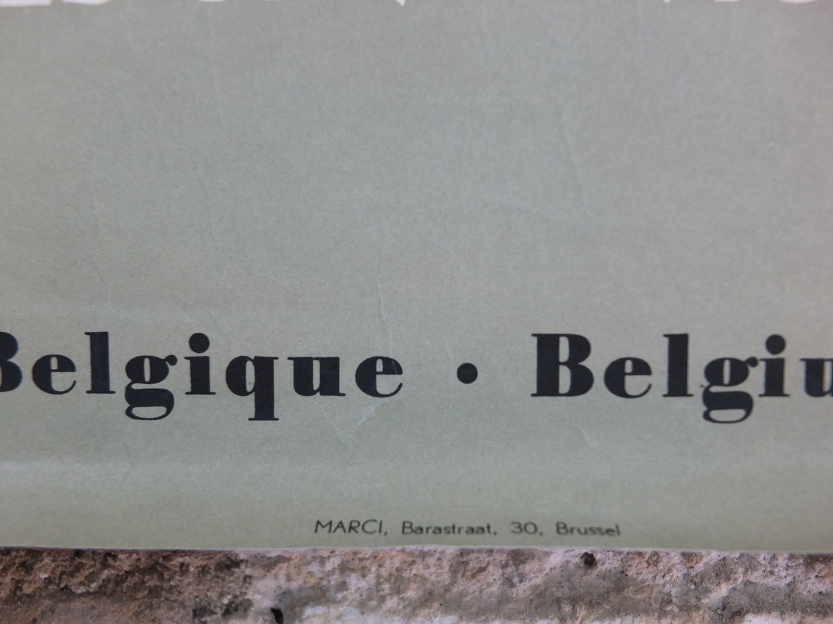 1960s Belgium Travel Poster, Bruges, Brugge, Venice of the North, canals, Belgique travel tourism holiday vacation wall art