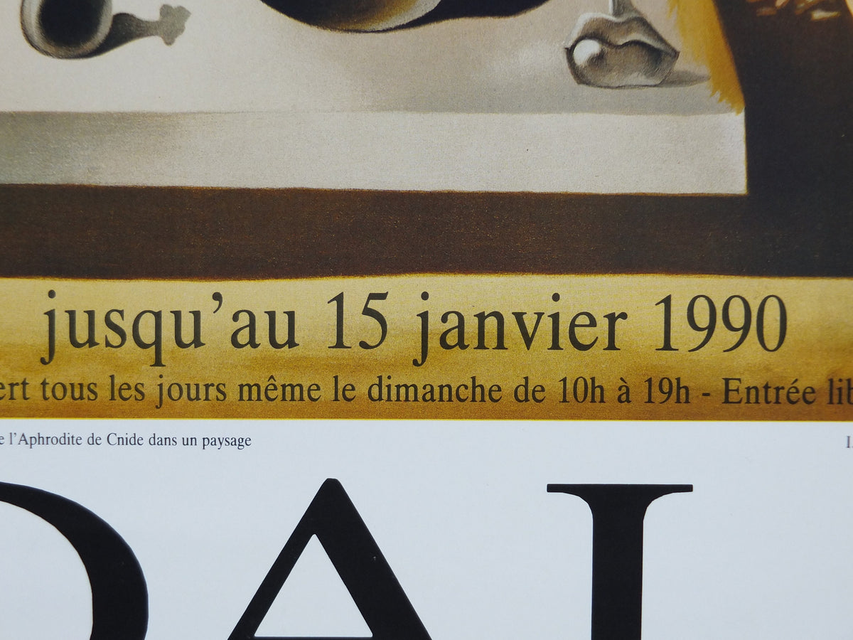 1990 Salvador Dali Poster, Apparition of the Face of Aphrodite of Cnidus from 1981, Neoclassic Cubism Dada Surrealism, wall art decor