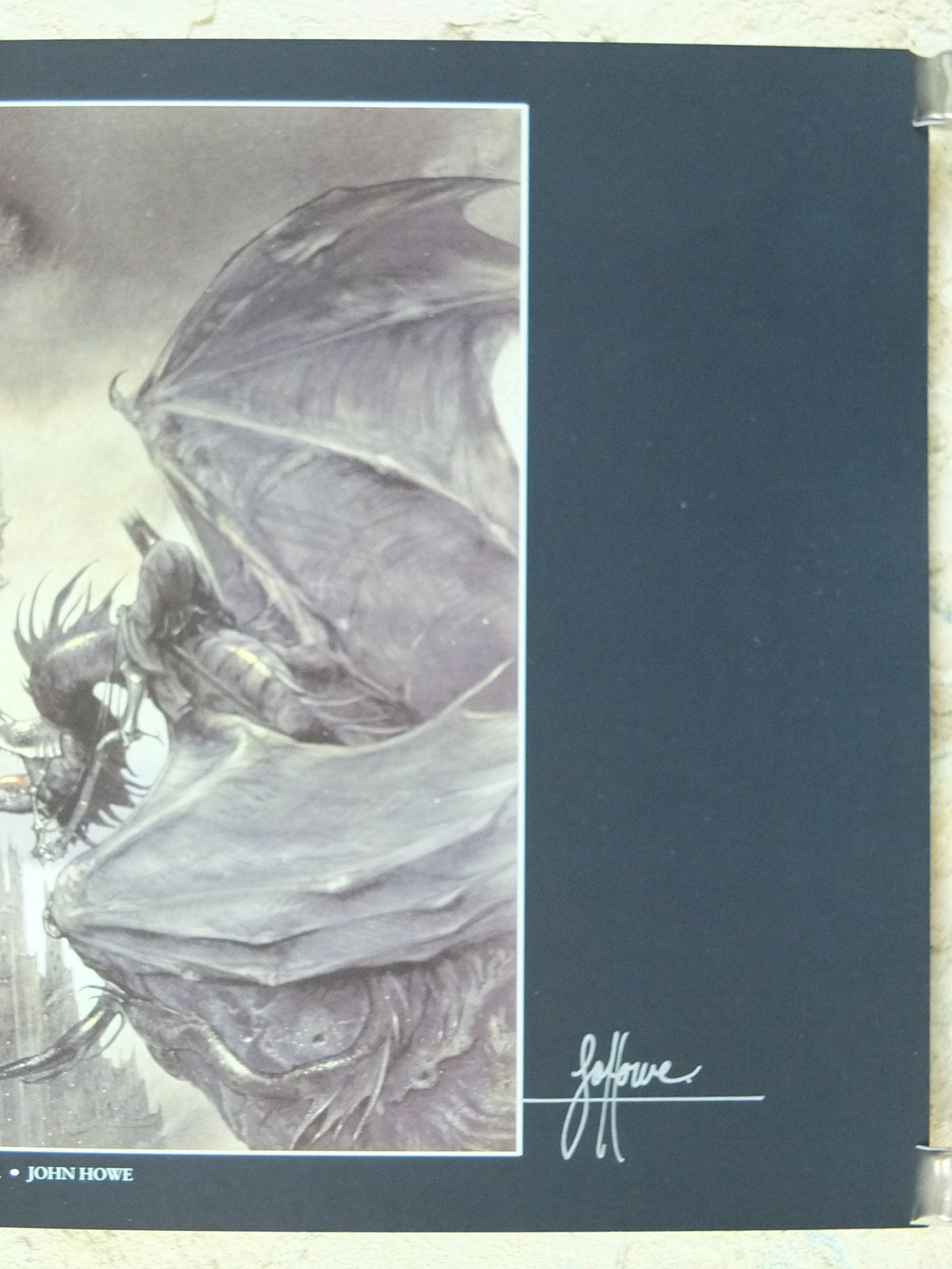 Hand Signed John Howe The Two Towers Poster, The Dark Tower and Nazgul, 1999 Tolkien, Middle Earth, Lord of the Rings, print wall art decor