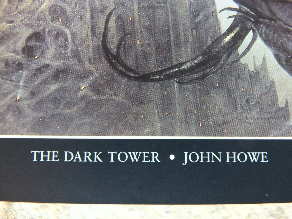 Hand Signed John Howe The Two Towers Poster, The Dark Tower and Nazgul, 1999 Tolkien, Middle Earth, Lord of the Rings, print wall art decor