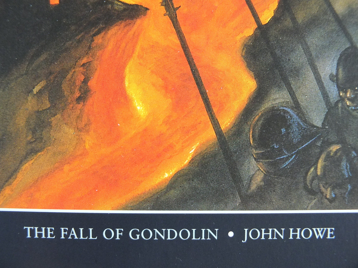 Hand signed John Howe The Fall of Gondolin Poster, 1999 Tolkien Silmarillion, Middle Earth pre Lord of the Rings, print wall art decor