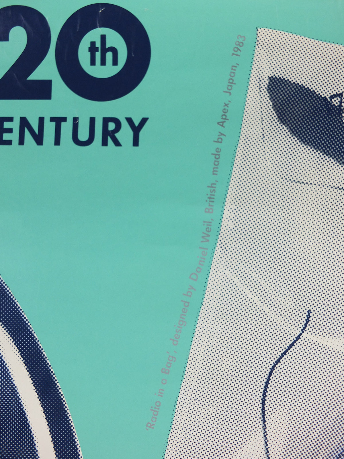 1990s V&A Museum Poster, Radio in the 20C, Radio in a Bag (1983) and Elko 22 (1945), Victoria and Albert, gallery exhibition wall art decor