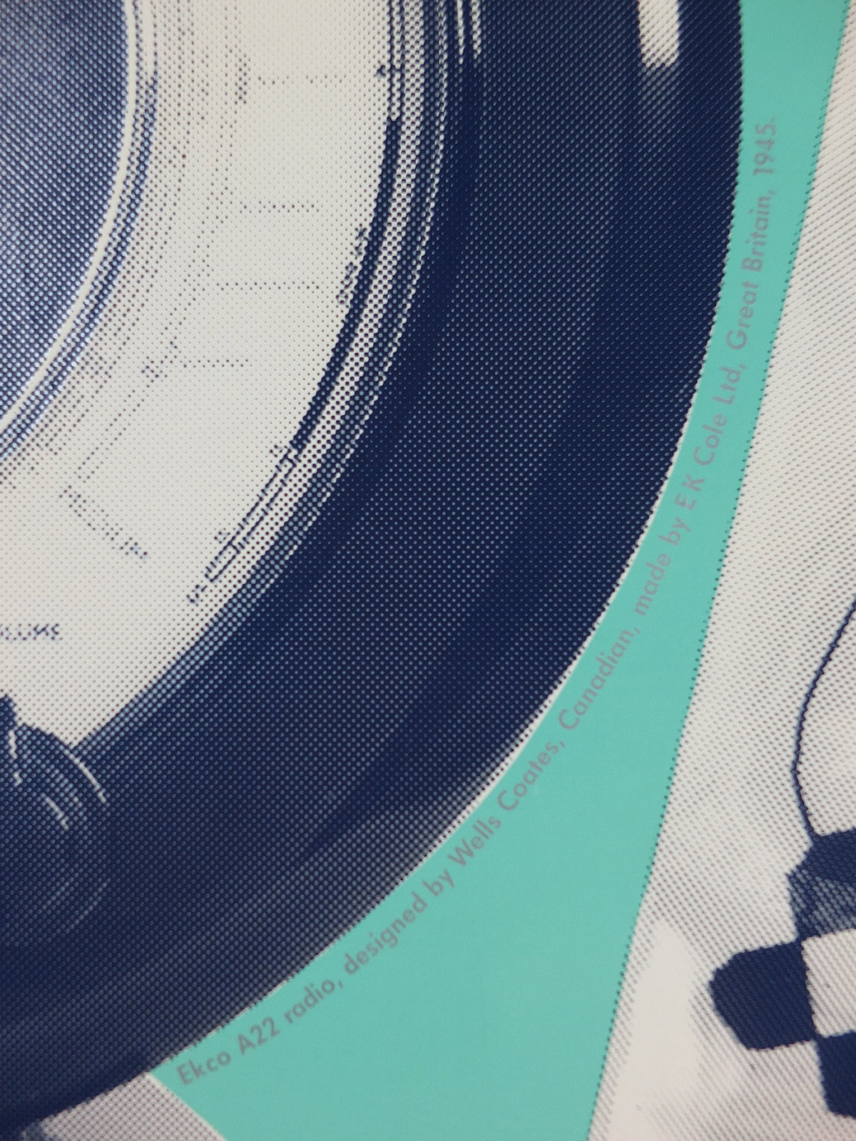 1990s V&A Museum Poster, Radio in the 20C, Radio in a Bag (1983) and Elko 22 (1945), Victoria and Albert, gallery exhibition wall art decor