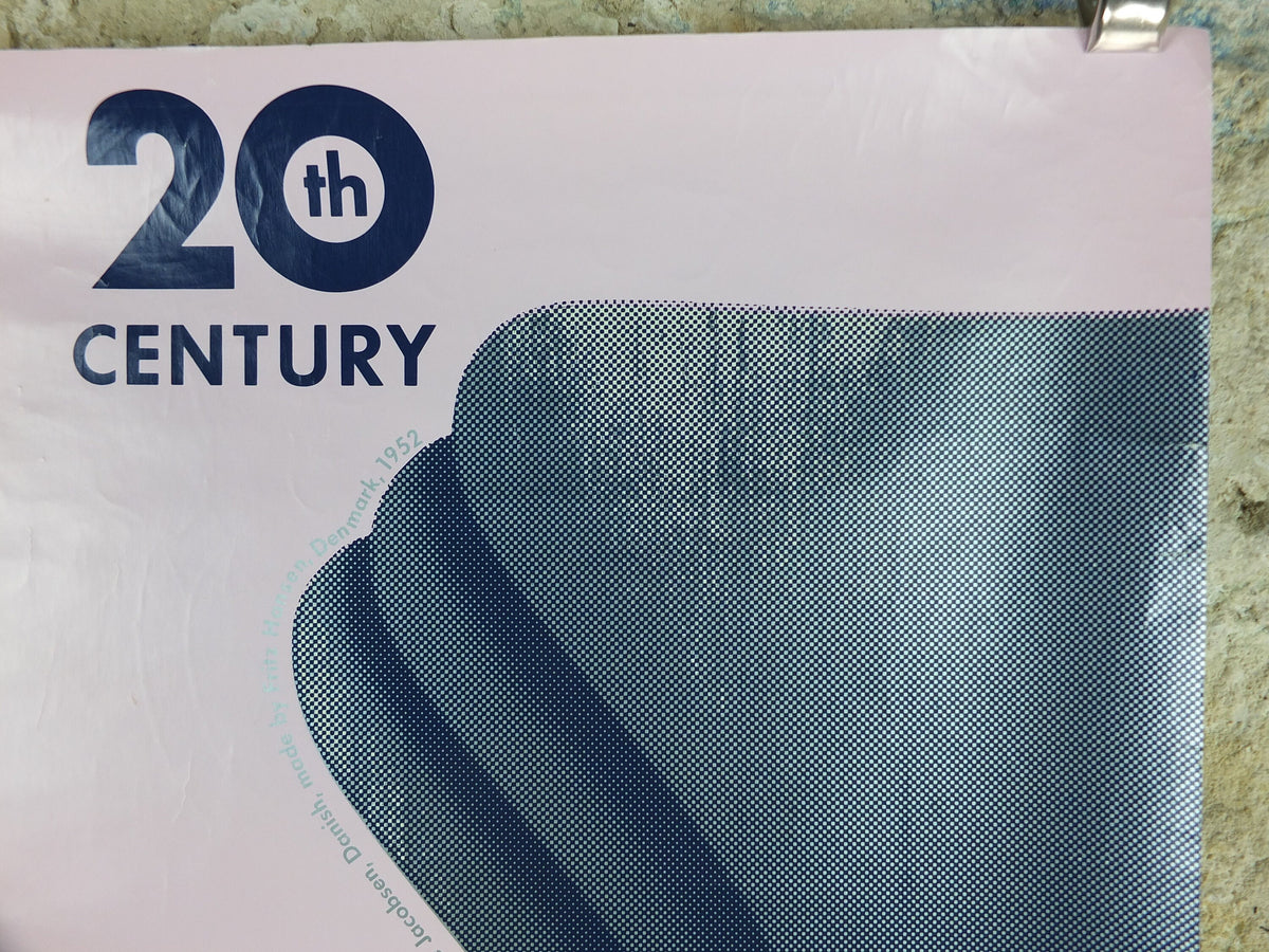 1990s V&A Museum Poster, Chairs in the 20C, Sleepy Hollow (1920) and Ant Chair (1952), Victoria and Albert gallery exhibition wall art decor