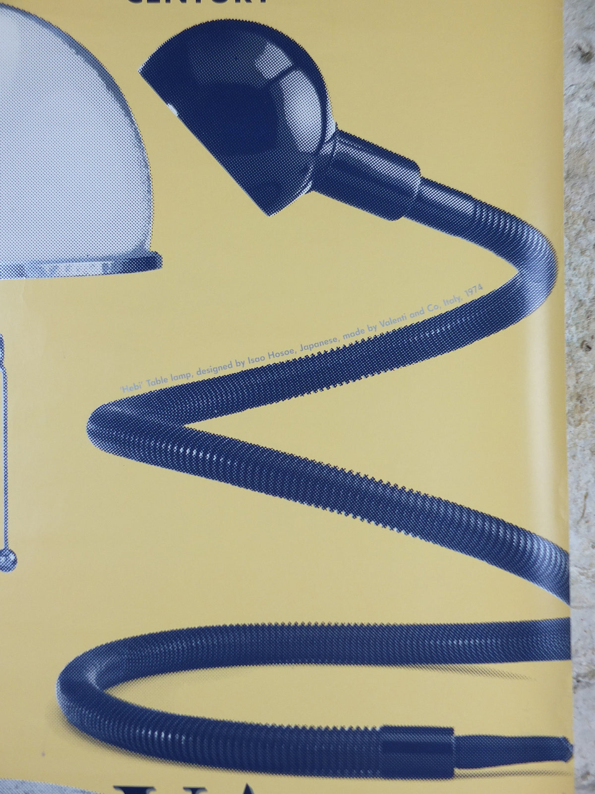1990s V&A Museum Poster, Lamps in the 20C, MT8 lamp (1924) and Hebi lamp (1974), Victoria and Albert gallery exhibition wall art decor