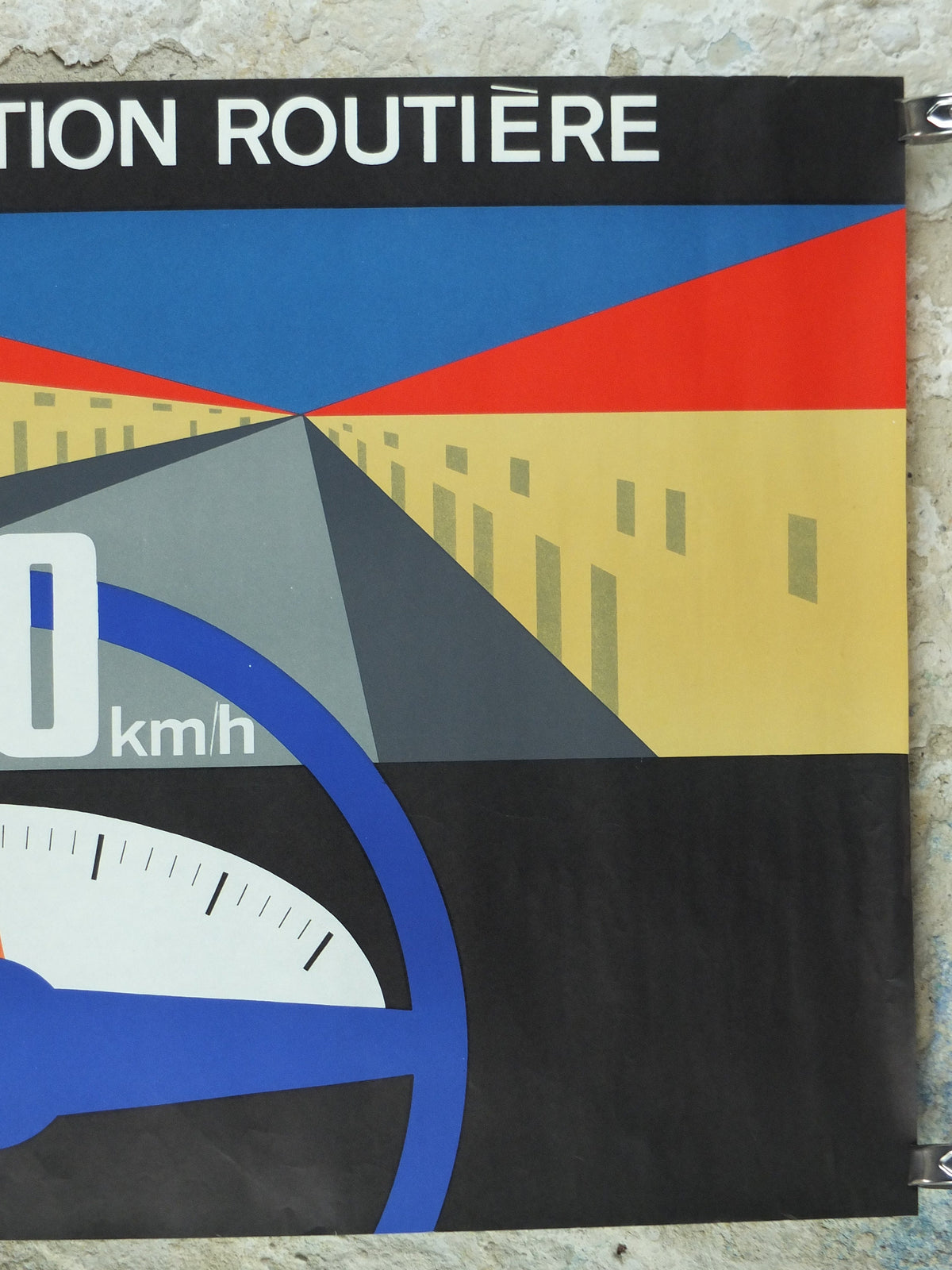 1960s French road safety poster, Speed limits and safety, by Jean Colin, industrial, speeding dangers, retro wall art decor