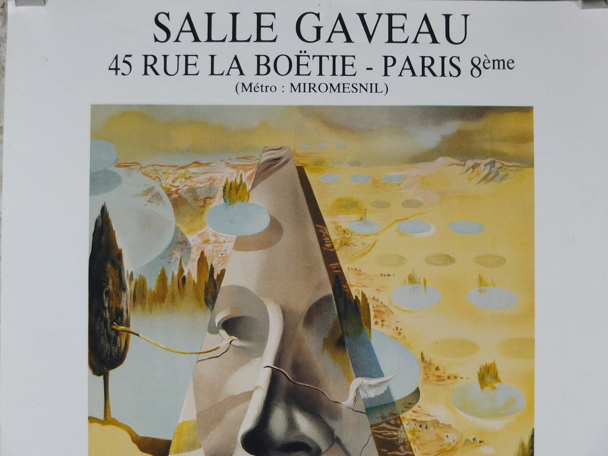 1990 Salvador Dali Poster, Apparition of the Face of Aphrodite of Cnidus from 1981, Neoclassic Cubism Dada Surrealism, wall art decor