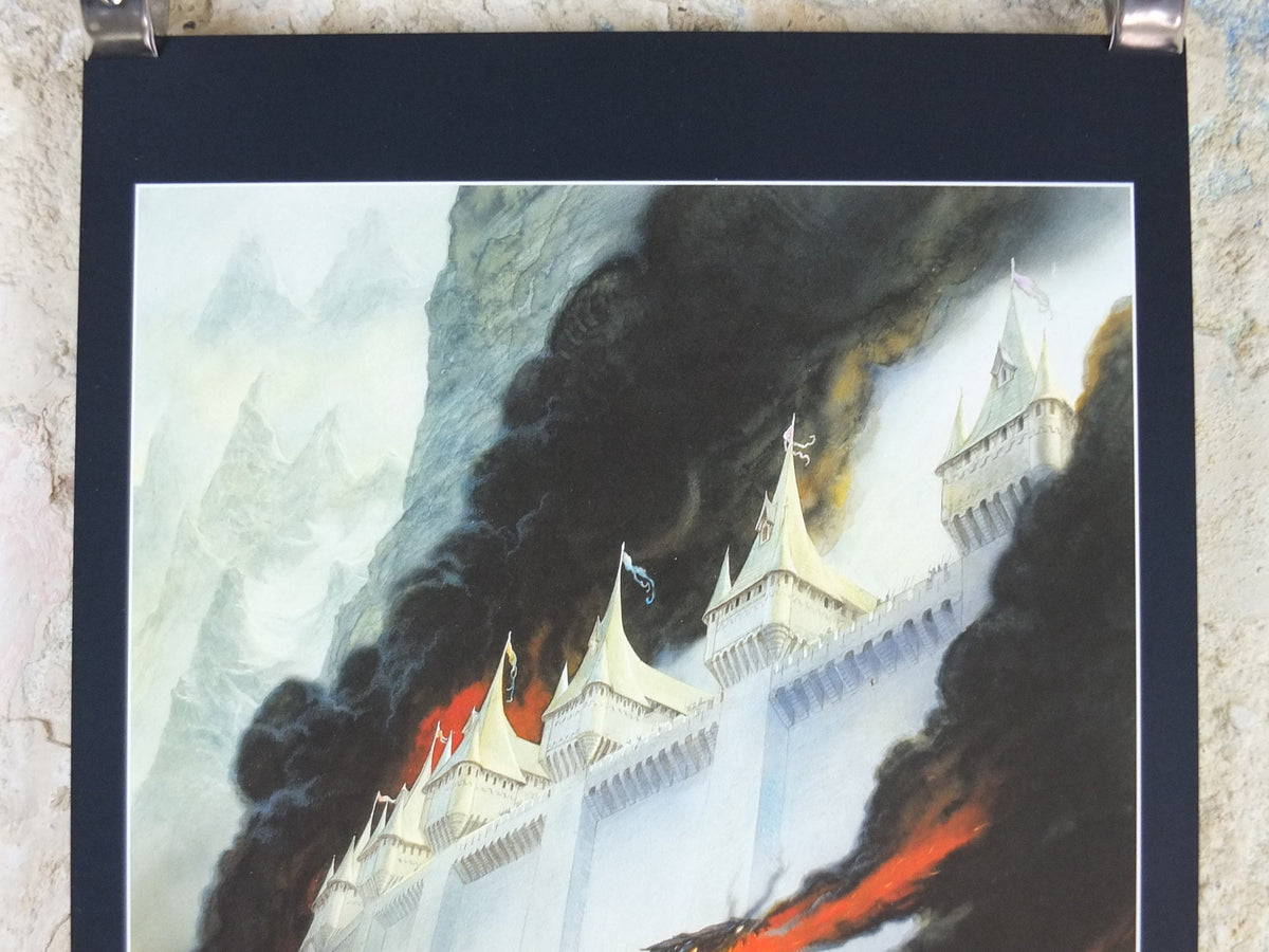 Hand signed John Howe The Fall of Gondolin Poster, 1999 Tolkien Silmarillion, Middle Earth pre Lord of the Rings, print wall art decor