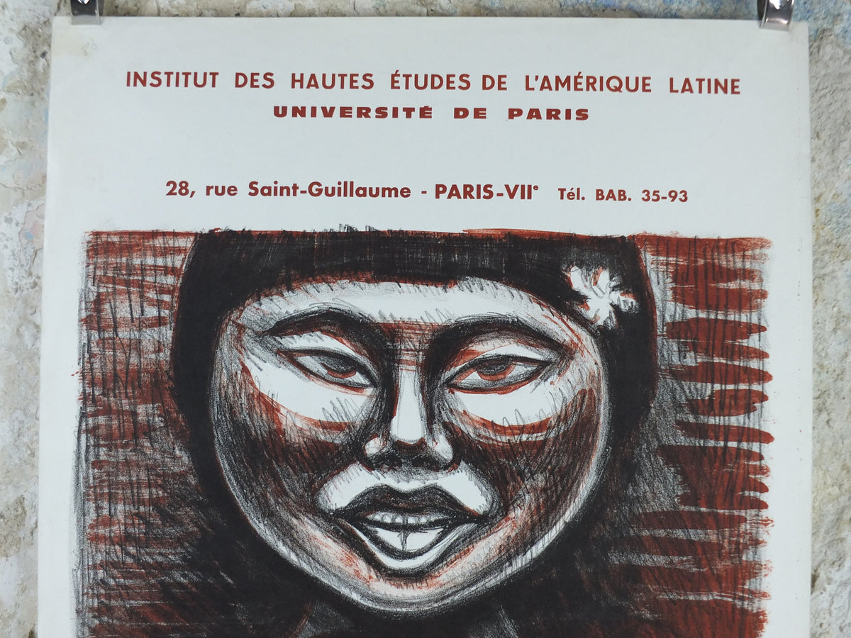 1965 Raul Anguiano Poster, painting of a Mexican woman, Mexican Muralist, wall art decor