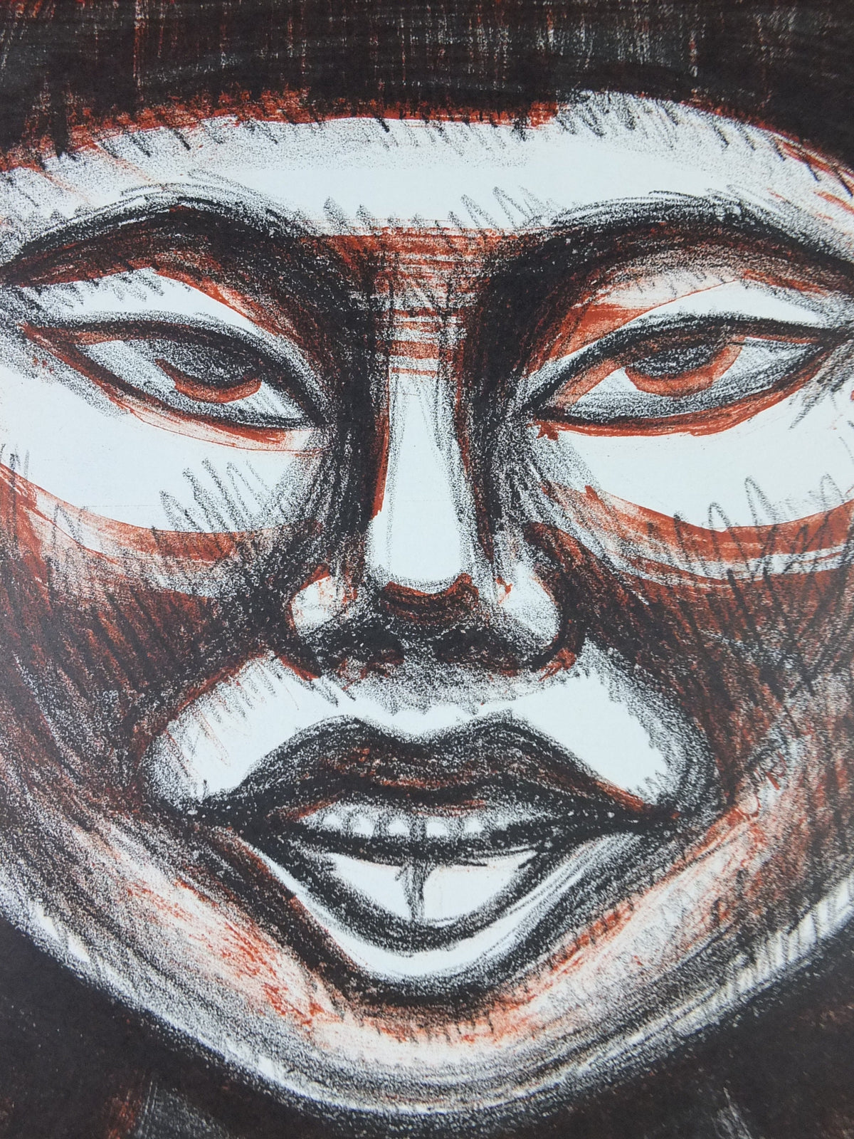 1965 Raul Anguiano Poster, painting of a Mexican woman, Mexican Muralist, wall art decor