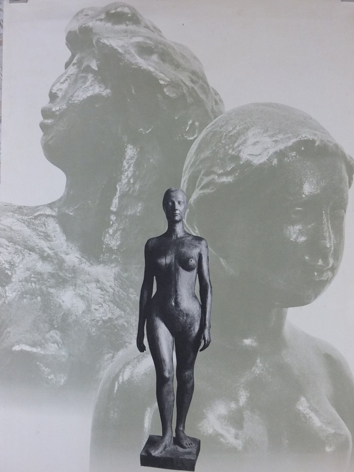 1962 Auguste Rodin Poster, female nude sculpture, Rodin Maillol Derbre, artist gallery exhibition, wall art decor