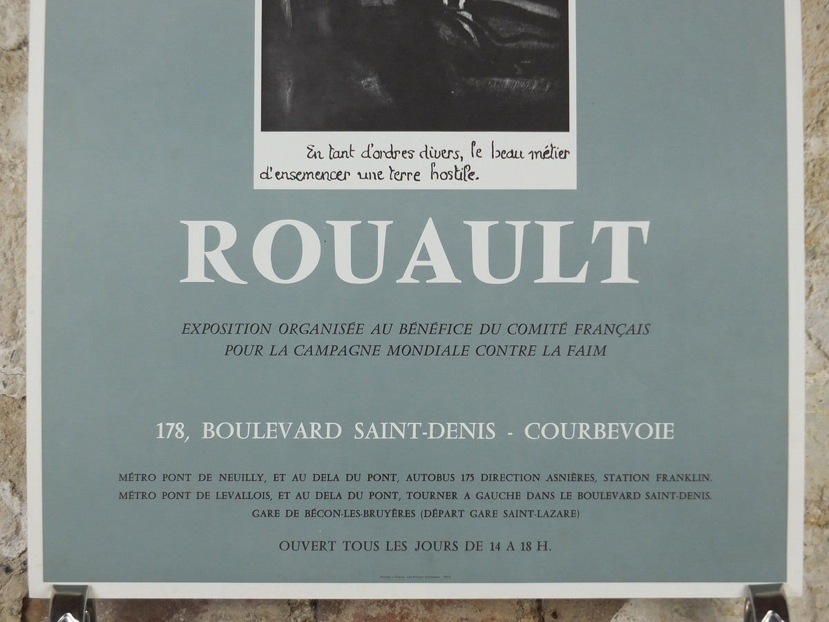 1967 Georges Rouault Poster, "Miserere" Expressionism Fauvism gallery exhibition, wall art decor