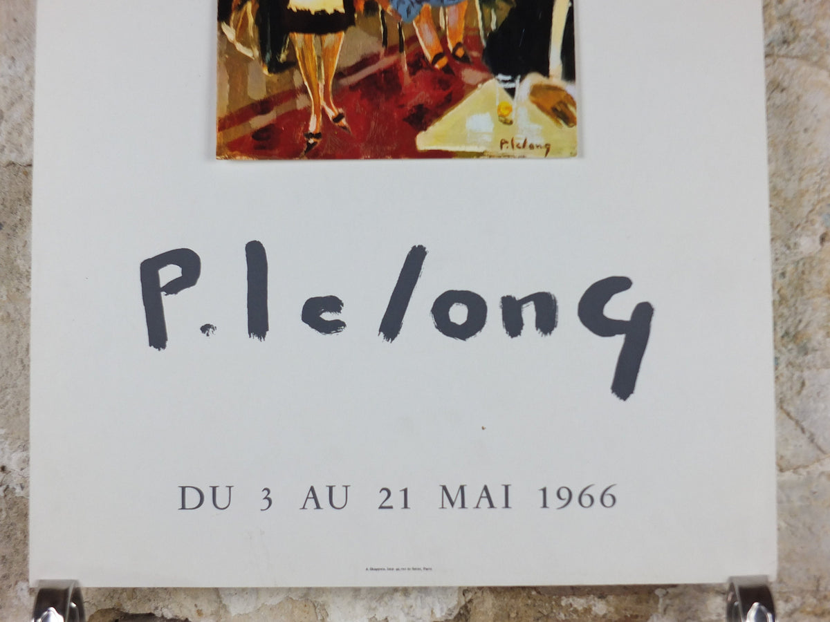 1964 Pierre Lelong Poster, bright painting of a waitress in a French cafe or brasserie, French Paris, wall art decor