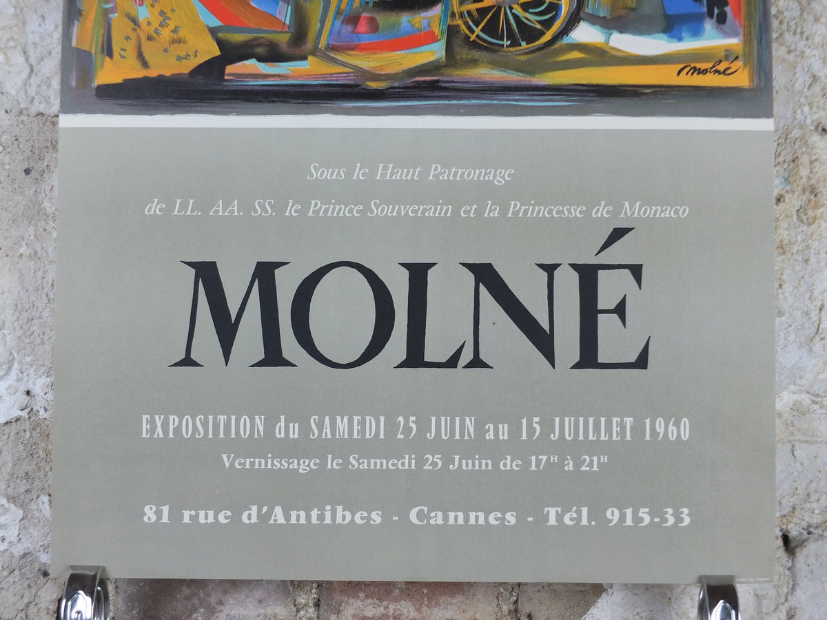1960 Hector Molne Poster, A bright and colourful shopping street scene from the streets of Havana, gallery exhibition, wall art decor