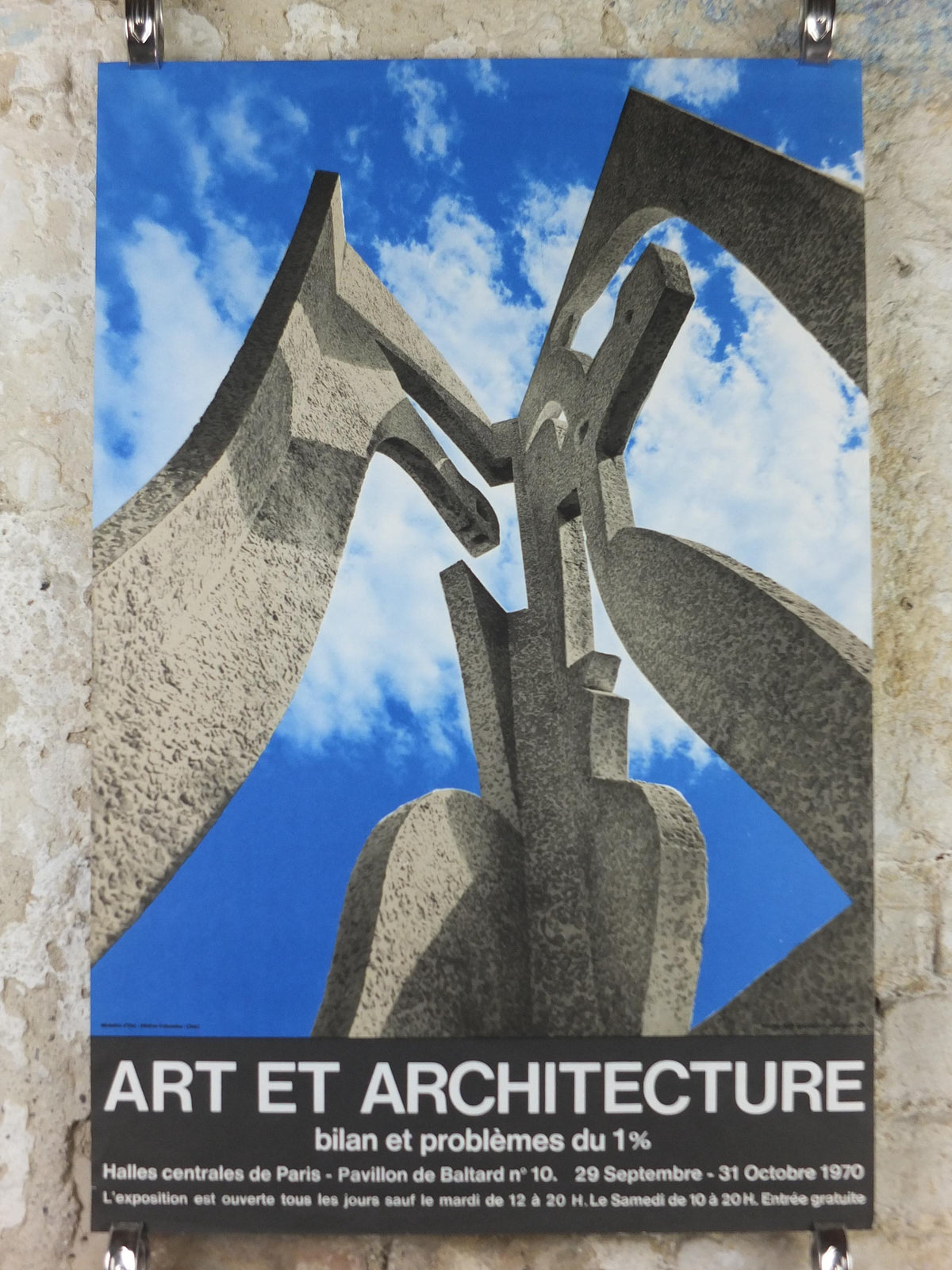 1970 Art & Architecture Poster, Modern Sculpture, Ministere d'Etat - affaires culturelles CNAC, artist gallery exhibition, wall art decor