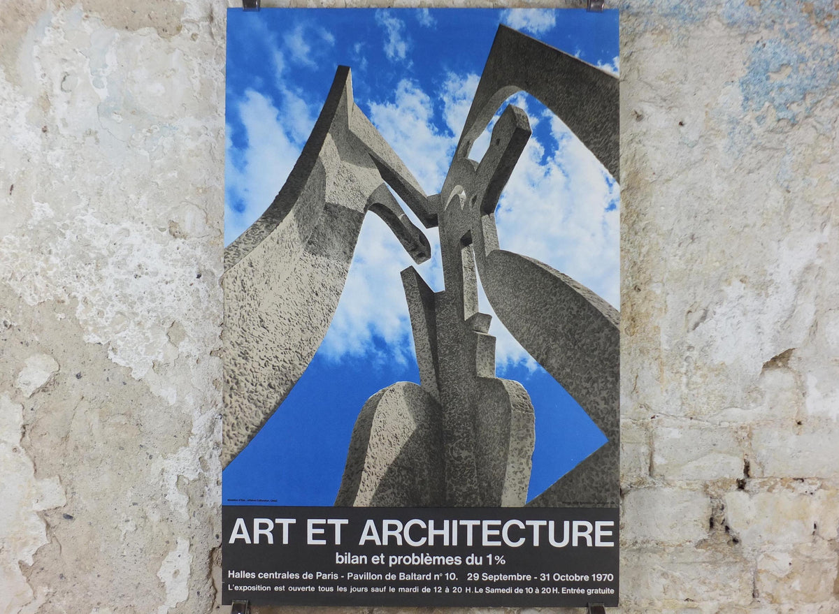 1970 Art & Architecture Poster, Modern Sculpture, Ministere d'Etat - affaires culturelles CNAC, artist gallery exhibition, wall art decor