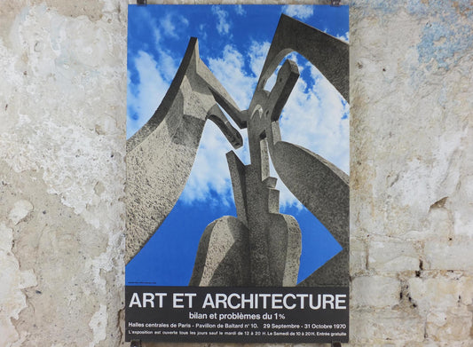 1970 Art & Architecture Poster, Modern Sculpture, Ministere d'Etat - affaires culturelles CNAC, artist gallery exhibition, wall art decor