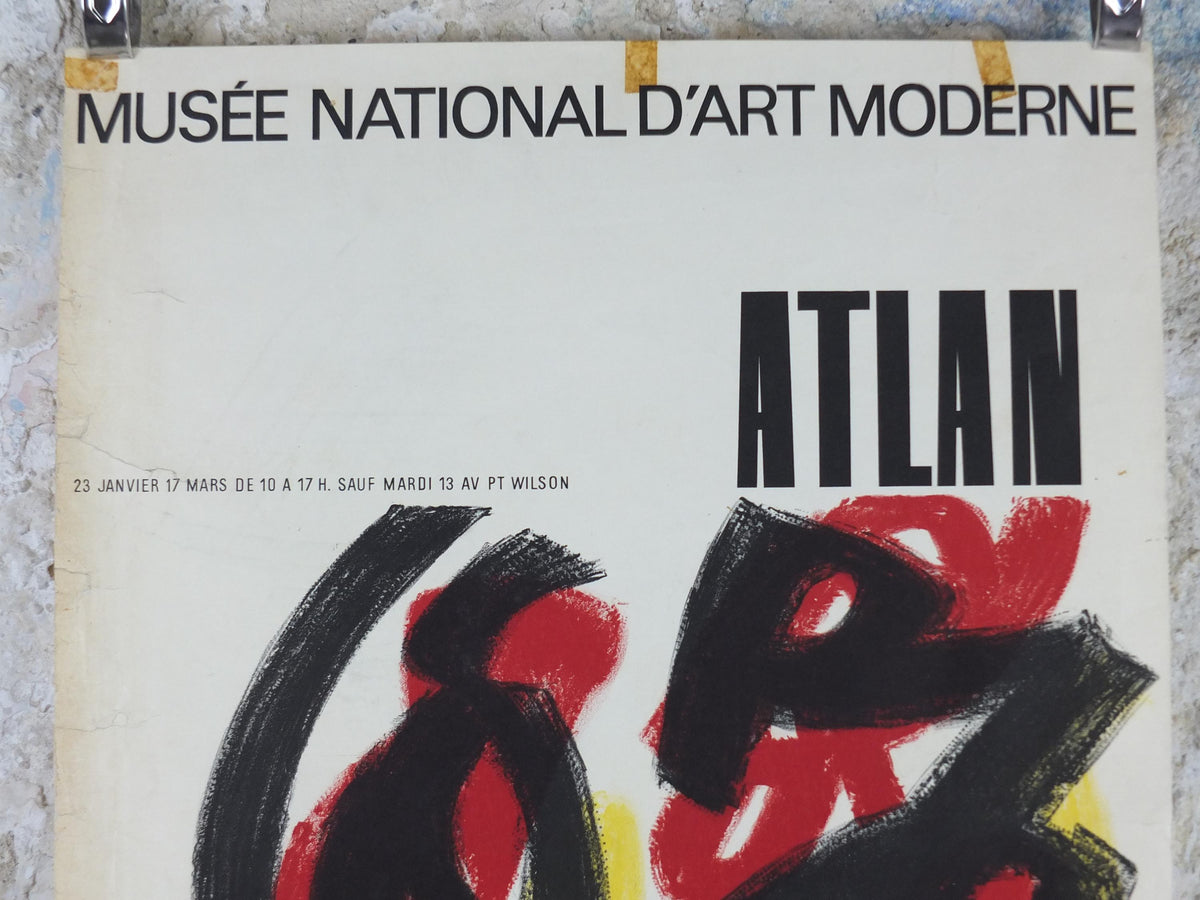 1963 Jean Michel Atlan Poster, Abstract Composition, Cobra Group, avant-garde movement artist gallery exhibition, wall art decor