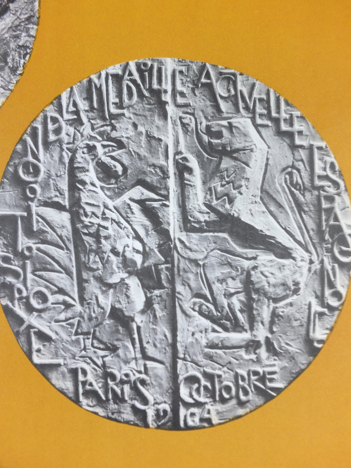 1964 Museum of Money Poster, French Musée de la Monnaie, la Médaille Espagnole Actuelle, coins, artist gallery exhibition wall art decor