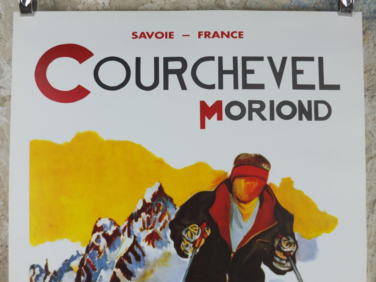 2001 Courchevel Moriond Poster, Skiing in Savoie France, by E Allain, travel advertising print wall art decor