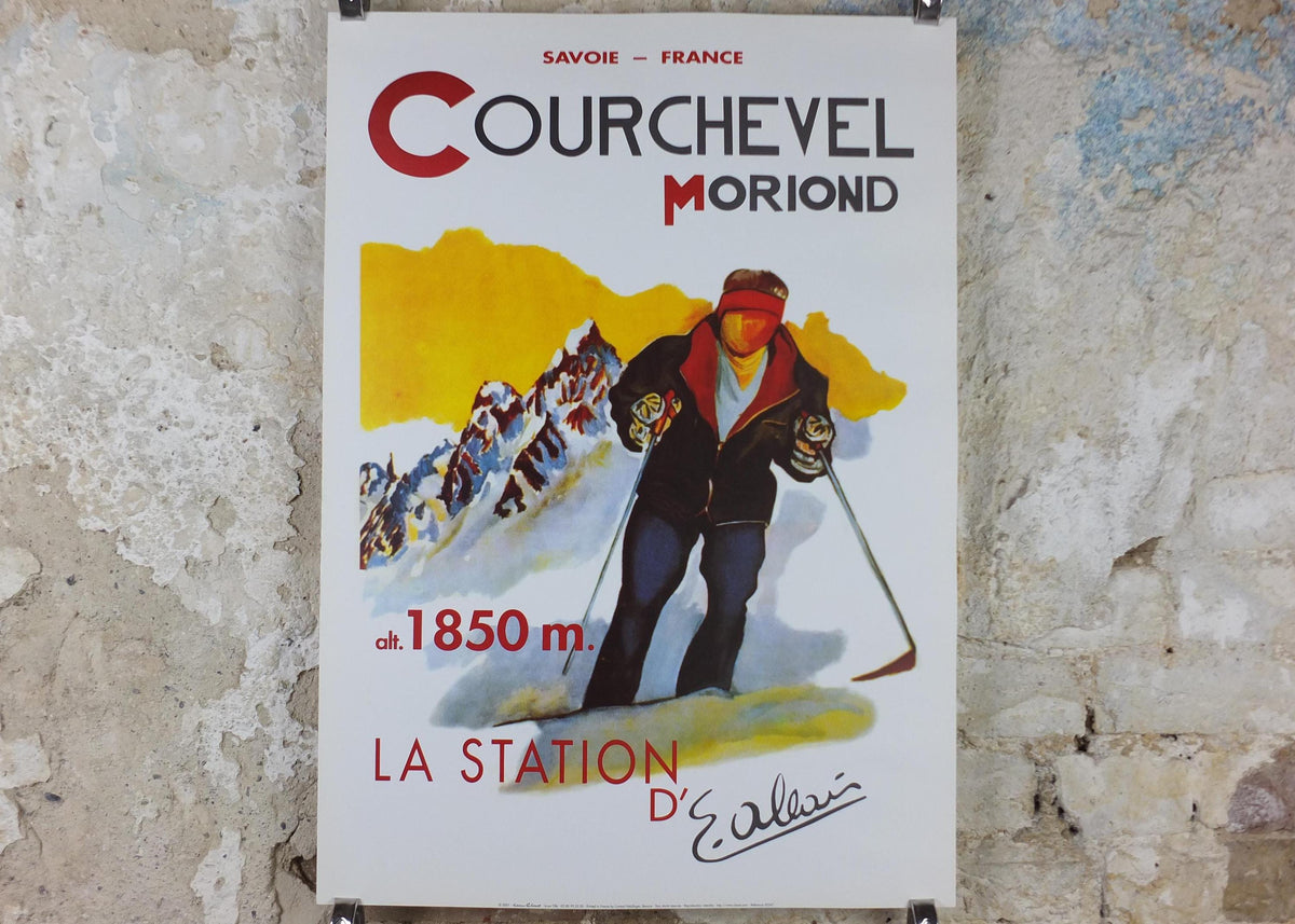 2001 Courchevel Moriond Poster, Skiing in Savoie France, by E Allain, travel advertising print wall art decor