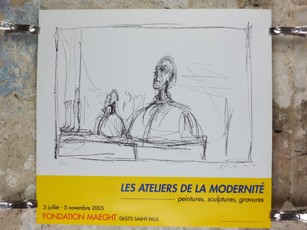 2005 Alberto Giacometti Poster, Buste 1954, Surrealism, Cubism and Expressionism, Fondation Maeght gallery exhibition, wall art decor