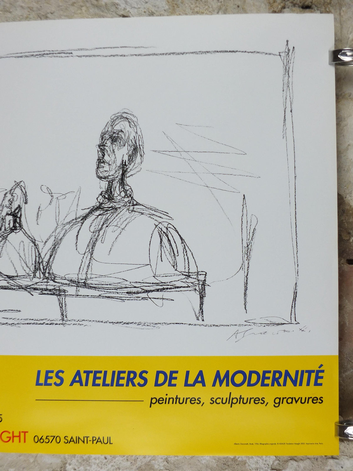 2005 Alberto Giacometti Poster, Buste 1954, Surrealism, Cubism and Expressionism, Fondation Maeght gallery exhibition, wall art decor