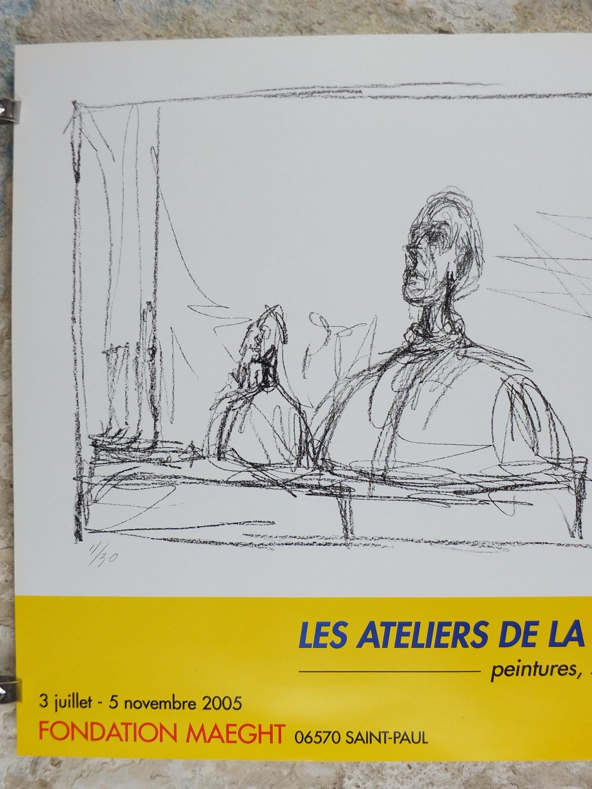 2005 Alberto Giacometti Poster, Buste 1954, Surrealism, Cubism and Expressionism, Fondation Maeght gallery exhibition, wall art decor