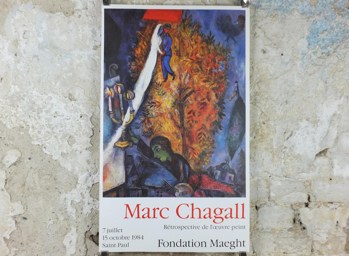 1984 Marc Chagall Poster, The Tree of Life 1948, L'Arbre de vie, Cubism and Expressionism, gallery exhibition, wall art decor