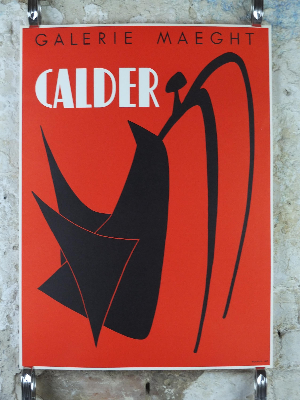 1959 Alexander Calder Poster, Stabile Noir, Abstract Composition, Galerie Maeght Paris, Innovative Mobiles artist, gallery exhibition, wall art decor