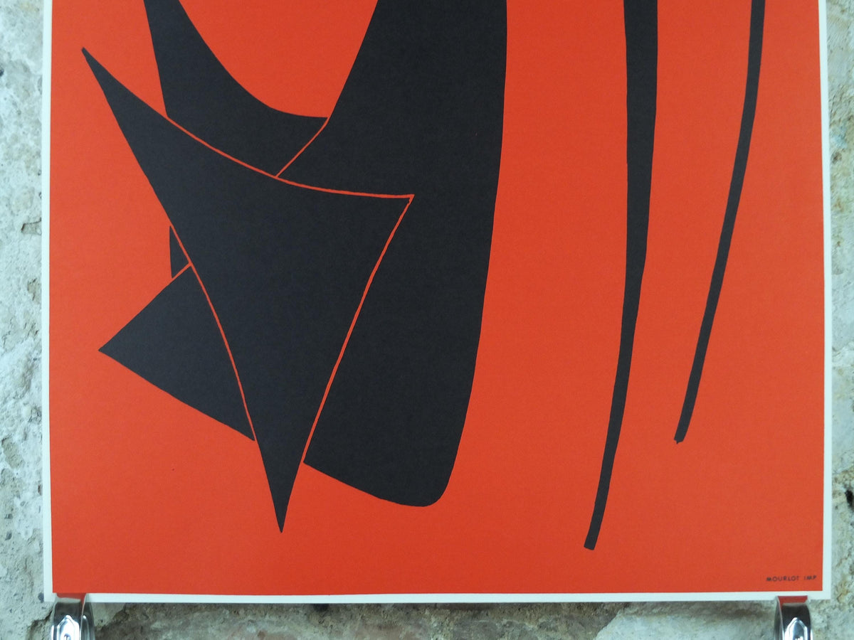 1959 Alexander Calder Poster, Stabile Noir, Abstract, Galerie Maeght Paris, Innovative Mobiles artist, gallery exhibition, wall art decor