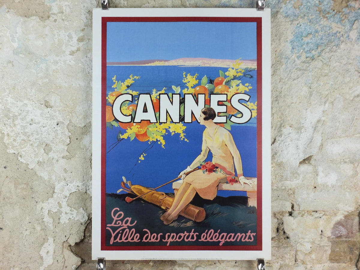 2002 Cannes Poster, The City of Elegant Sports, La Ville des sports elegants, by SEM, travel advertising print wall art decor