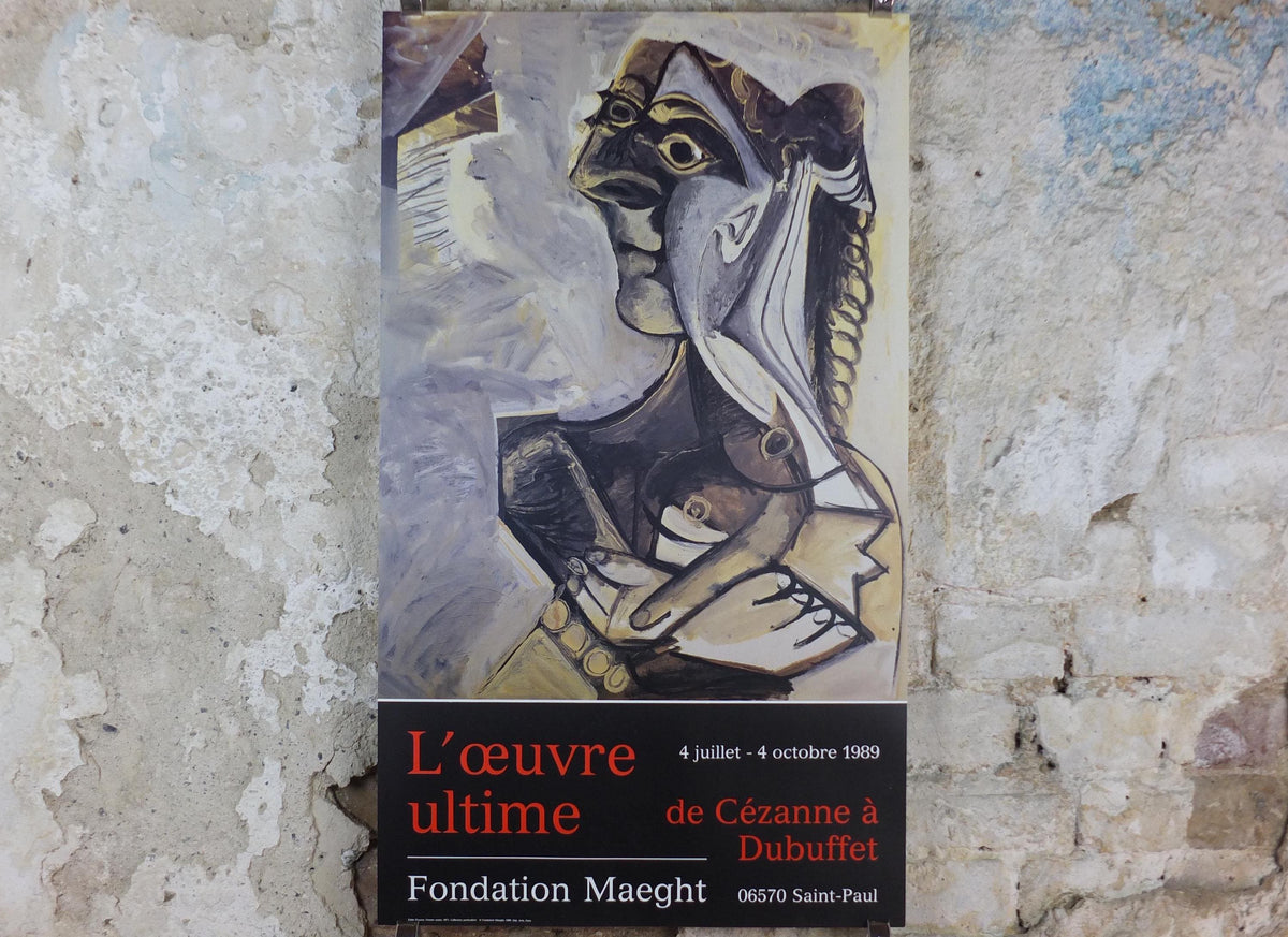 1989 Pablo Picasso Poster, Femme Assise 1971, Seated Woman, Fondation Maeght, Paris, Impression gallery exhibition, wall art decor