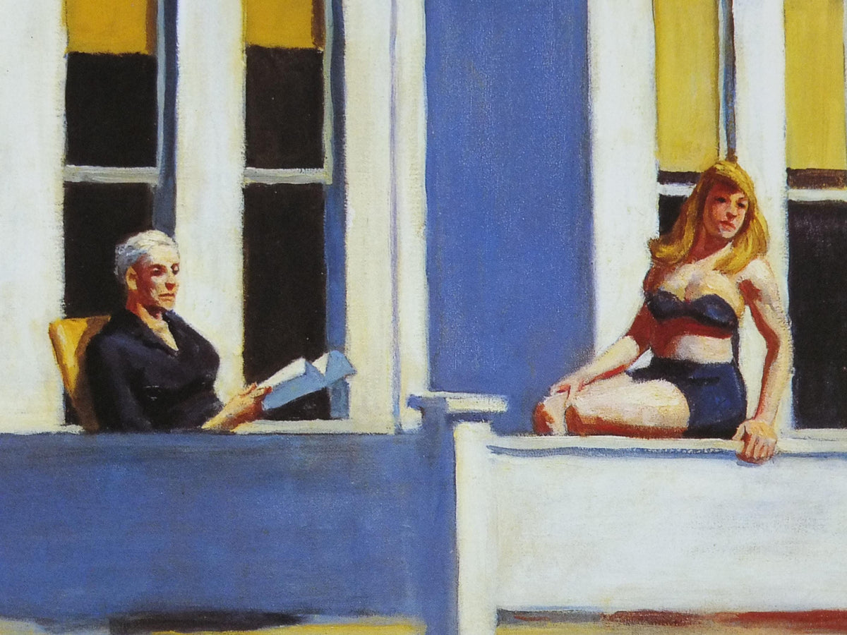 1992 Edward Hopper Poster, Second Story Sunlight 1960, Louisiana, Copenhagen, Realism, gallery exhibition, wall art decor