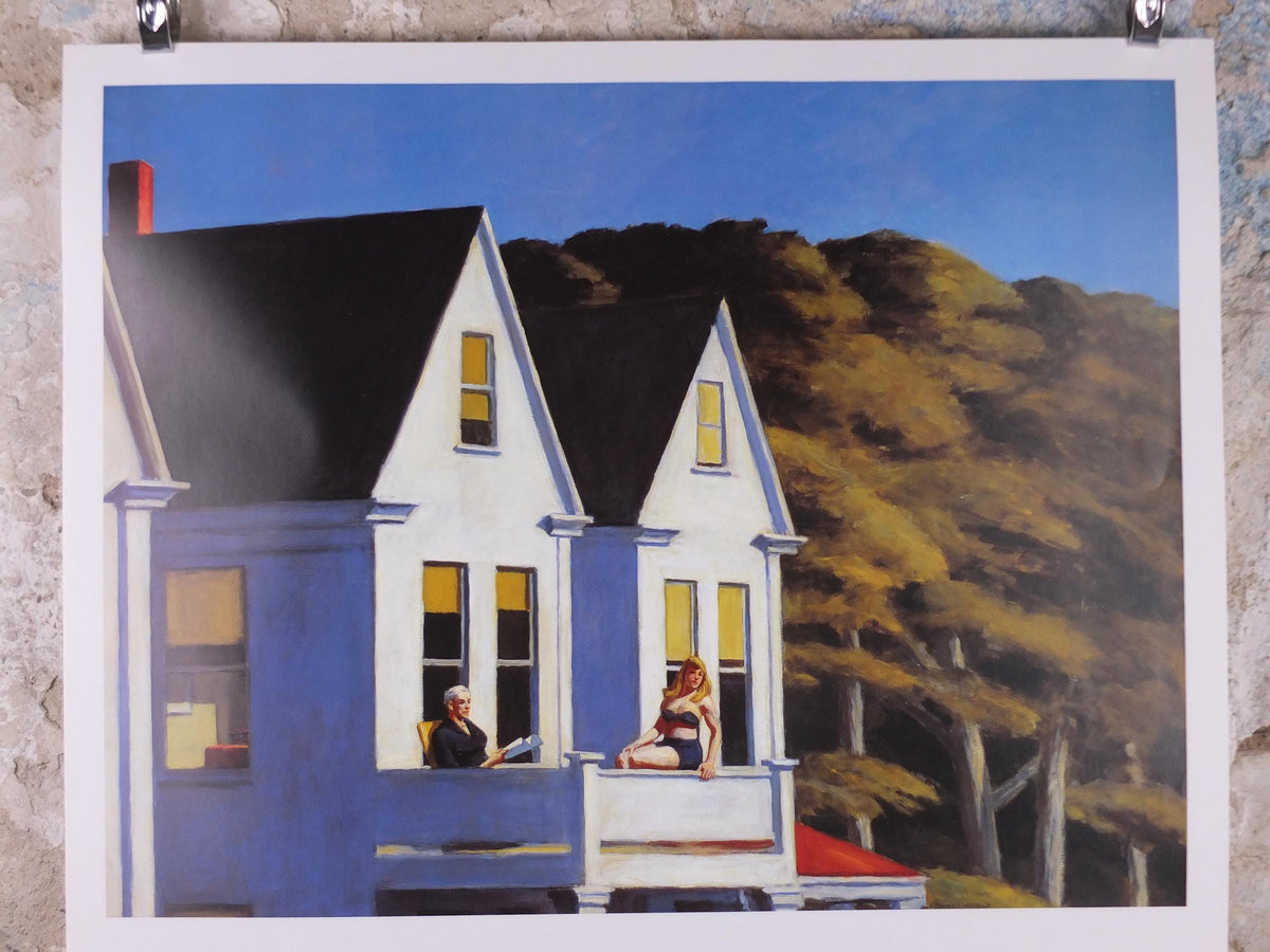 1992 Edward Hopper Poster, Second Story Sunlight 1960, Louisiana, Copenhagen, Realism, gallery exhibition, wall art decor