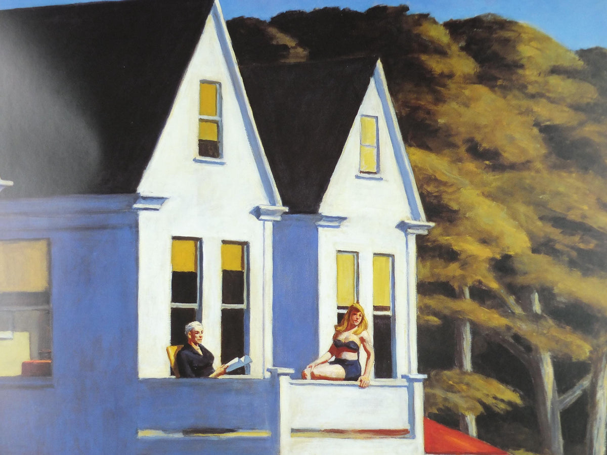 1992 Edward Hopper Poster, Second Story Sunlight 1960, Louisiana, Copenhagen, Realism, gallery exhibition, wall art decor