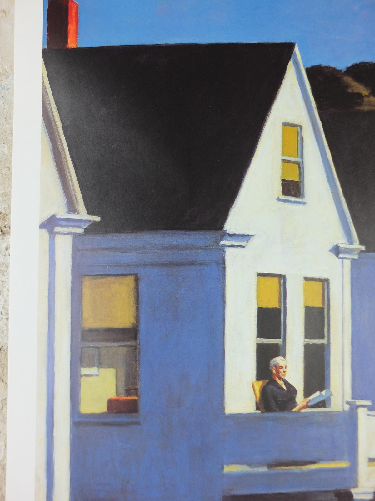 1992 Edward Hopper Poster, Second Story Sunlight 1960, Louisiana, Copenhagen, Realism, gallery exhibition, wall art decor