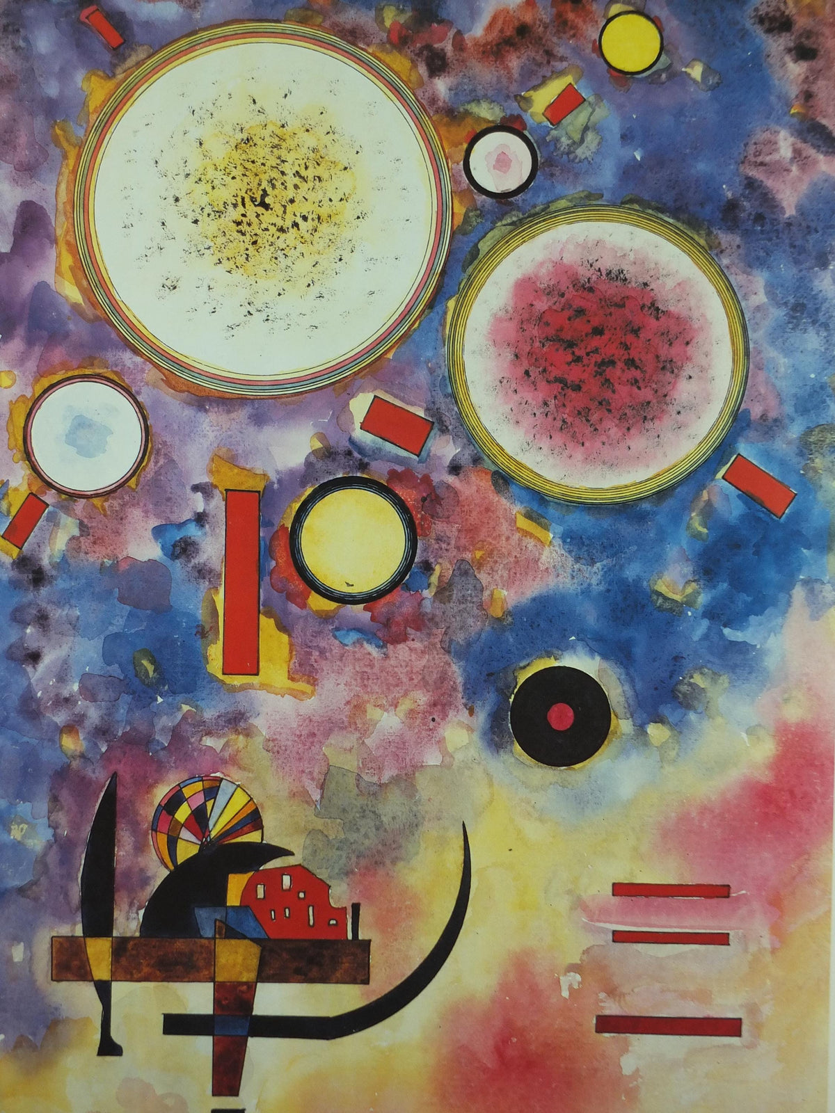 1987 Wassily Kandinsky Poster, Noisy Surroundings 1927 Lauter Umgebung, abstract art and expressionism, gallery exhibition wall art decor