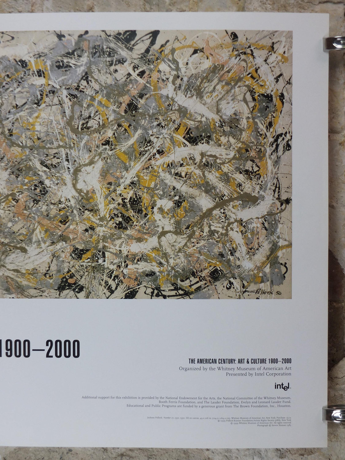 1999 Jackson Pollock Poster, Number 27 1950, #27, Whitney Museum, abstract expressionism, gallery exhibition, wall art decor